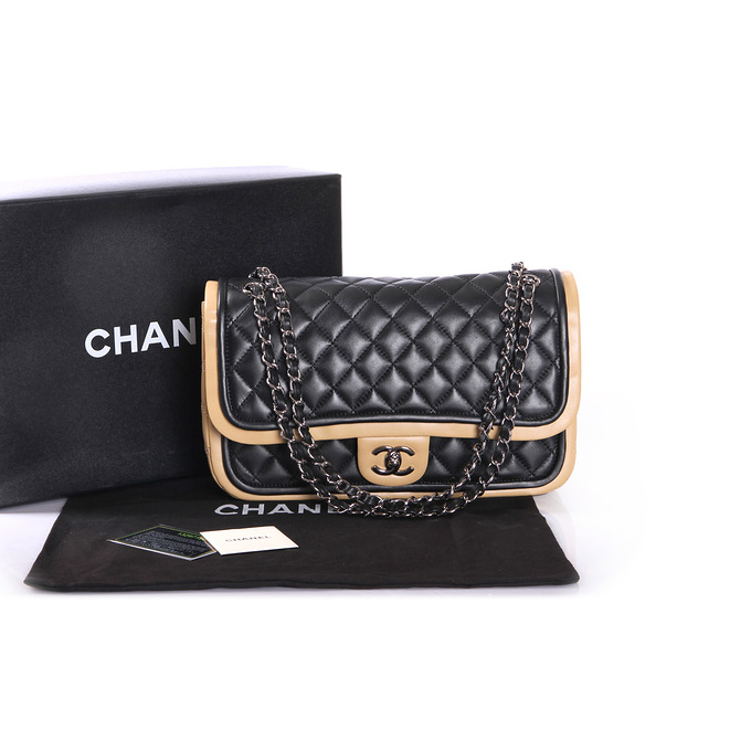 Chanel Classic Twist Flap Bag Original Sheepskin Leather A37012 Black