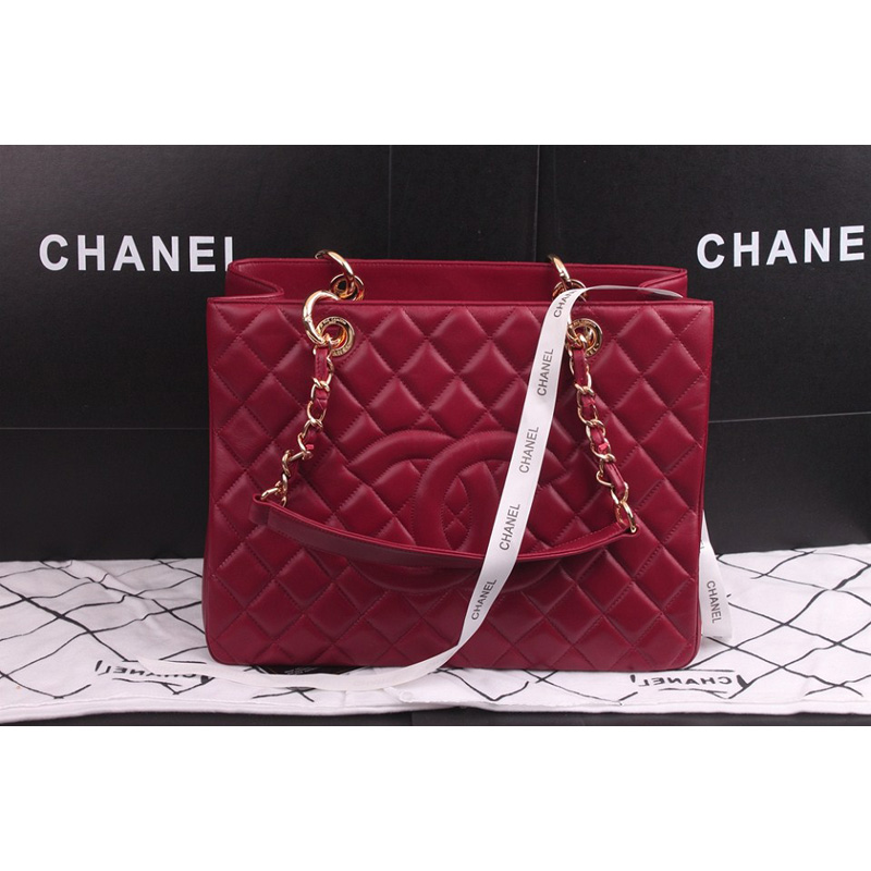 Chanel Coco Cocoon Original Sheepskin Leather Shoulder Bag A36092 Claret with Gold