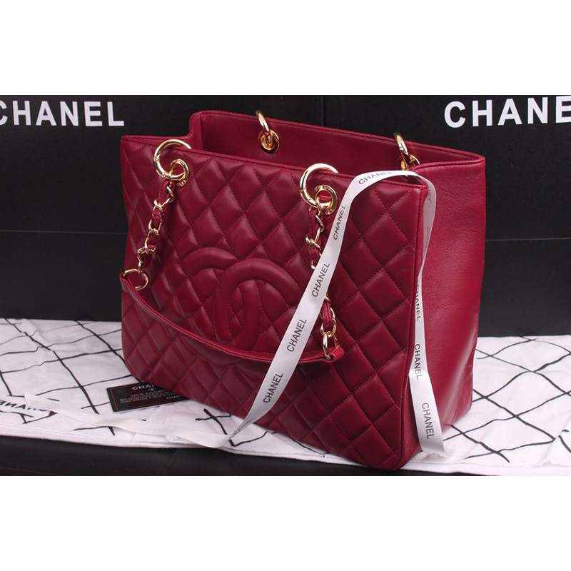 Chanel Coco Cocoon Original Sheepskin Leather Shoulder Bag A36092 Claret with Gold