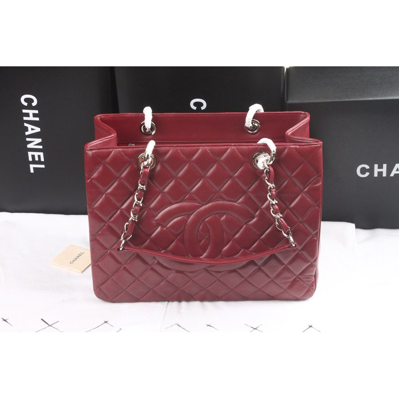 Chanel Coco Cocoon Original Sheepskin Leather Shoulder Bag A36092 Claret with Silver