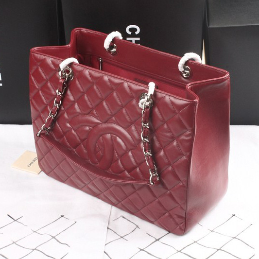 Chanel Coco Cocoon Original Sheepskin Leather Shoulder Bag A36092 Claret with Silver