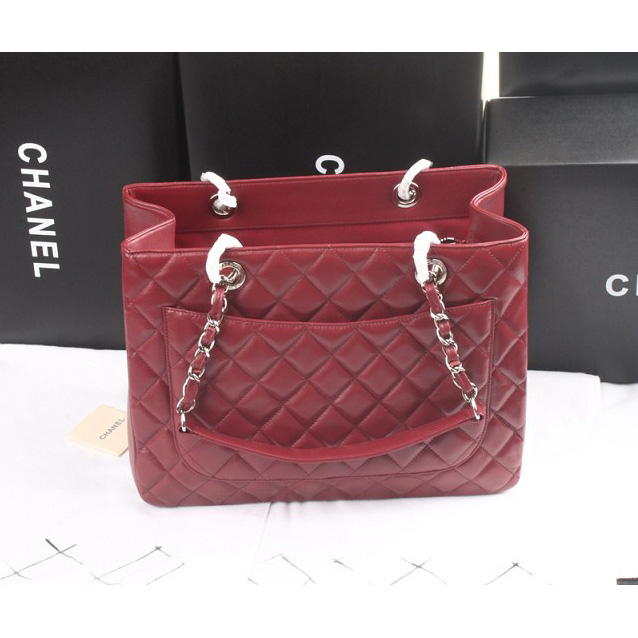 Chanel Coco Cocoon Original Sheepskin Leather Shoulder Bag A36092 Claret with Silver