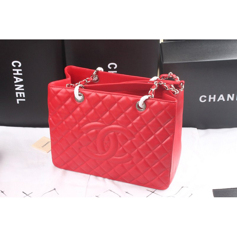 Chanel Coco Cocoon Original Sheepskin Leather Shoulder Bag A36092 Red with Silver