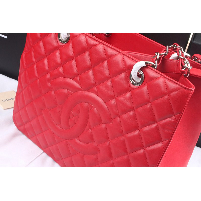 Chanel Coco Cocoon Original Sheepskin Leather Shoulder Bag A36092 Red with Silver