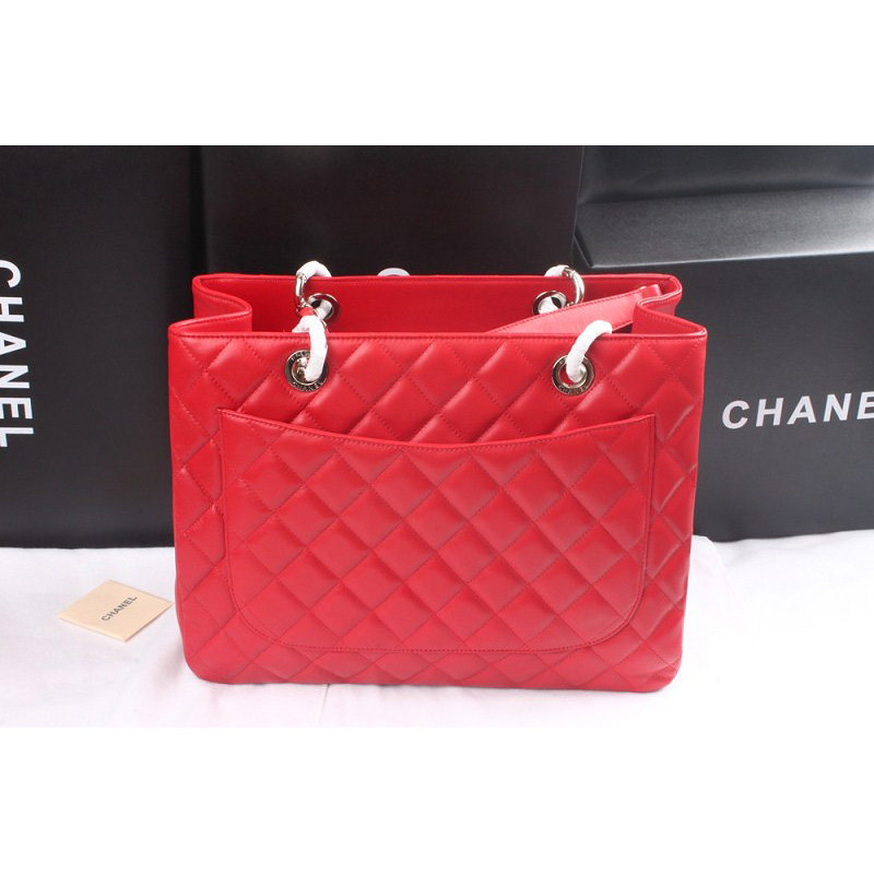 Chanel Coco Cocoon Original Sheepskin Leather Shoulder Bag A36092 Red with Silver