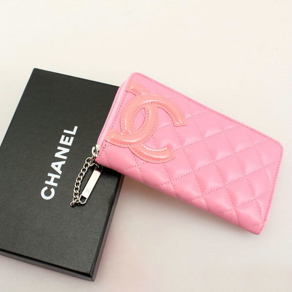 Chanel Combon Zip Around Wallet Sheepskin C50078 Pink