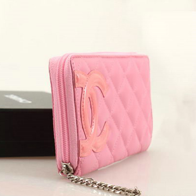 Chanel Combon Zip Around Wallet Sheepskin C50078 Pink