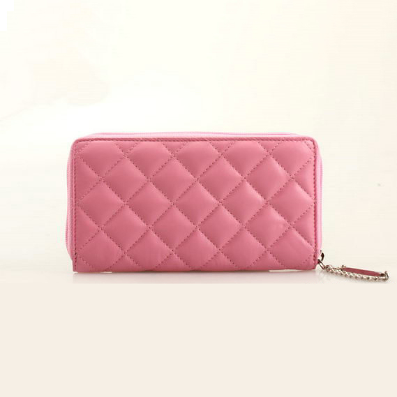 Chanel Combon Zip Around Wallet Sheepskin C50078 Pink