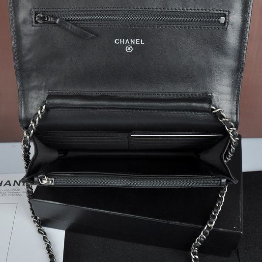 Chanel Flap Bag Original Sheepskin Leather A68804 in Black