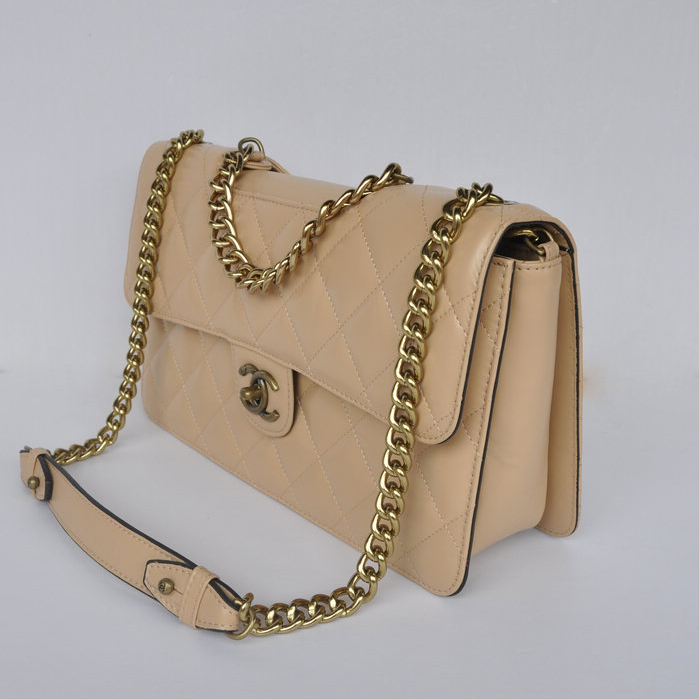 Chanel Flap Shoulder Bag Calfskin Leather A68321 Apricot