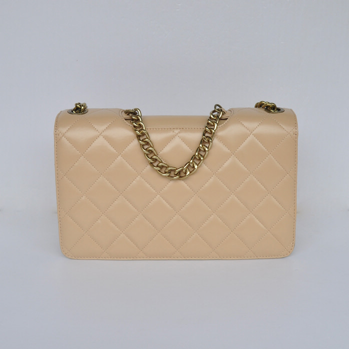 Chanel Flap Shoulder Bag Calfskin Leather A68321 Apricot