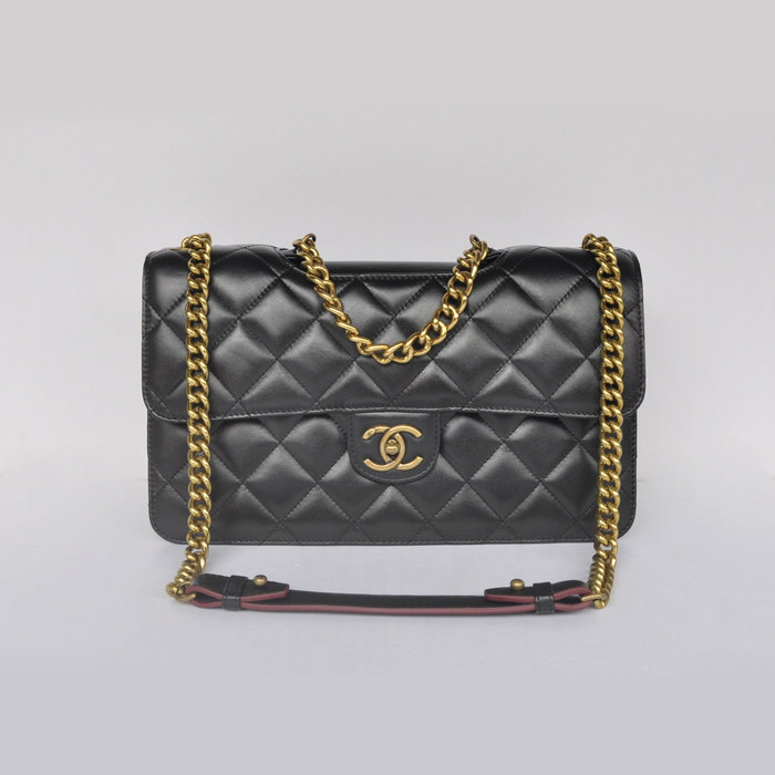 Chanel Flap Shoulder Bag Calfskin Leather A68321 Black