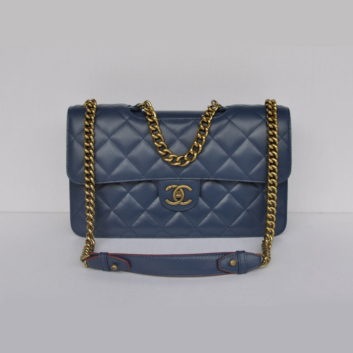 Chanel Flap Shoulder Bag Calfskin Leather A68321 Royalblue