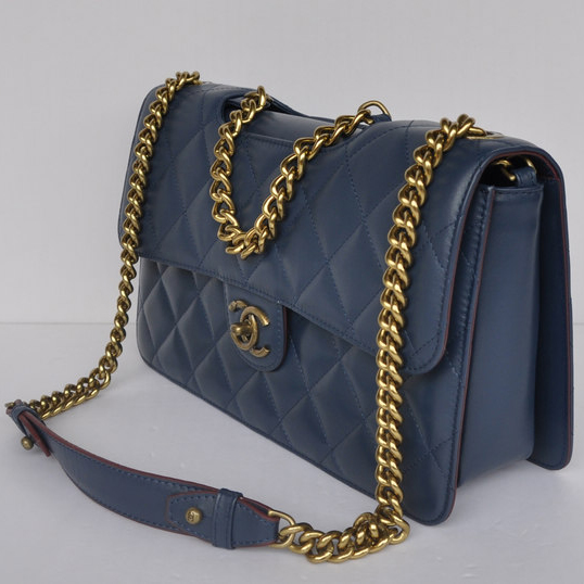 Chanel Flap Shoulder Bag Calfskin Leather A68321 Royalblue