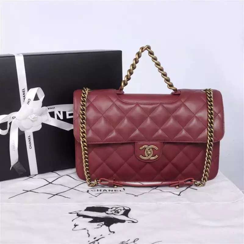 Chanel Flap Shoulder Bag Original leather A78506 Claret