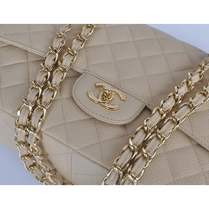 Chanel Jumbo Classic Original Caviar leather Flap Bag A36076 Apricot