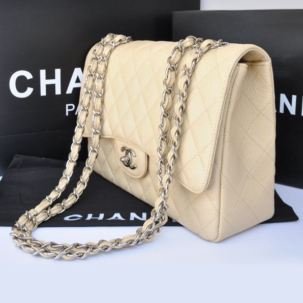 Chanel Jumbo Classic Original Caviar leather Flap Bag A36076 Apricot