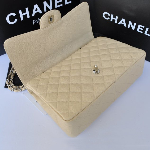 Chanel Jumbo Classic Original Caviar leather Flap Bag A36076 Apricot