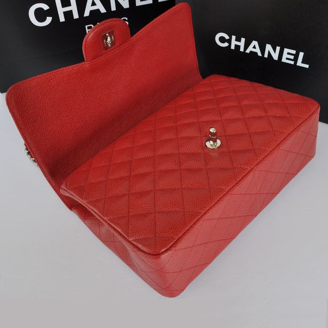 Chanel Jumbo Classic Original Caviar leather Flap Bag A36076 Red