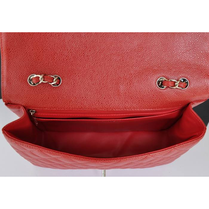 Chanel Jumbo Classic Original Caviar leather Flap Bag A36076 Red