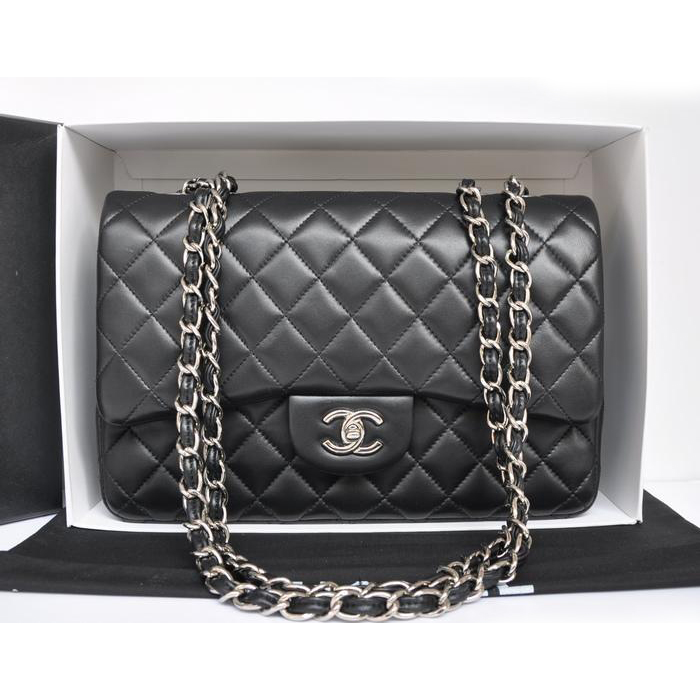 Chanel Jumbo Classic Original Lambskin leather Flap Bag A36076 Black