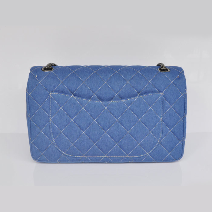 Chanel Jumbo Flap Bag Denim A28668 Blue Golden