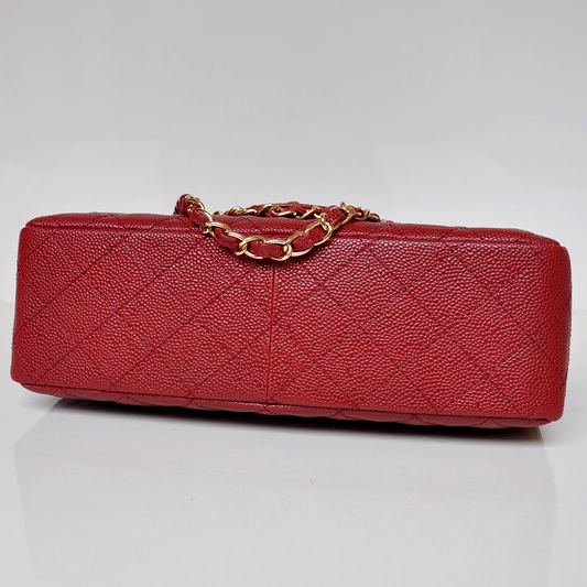 Chanel Jumbo Quilted Classic Caviar Leather Flap Bag A58600 Claret in Gold