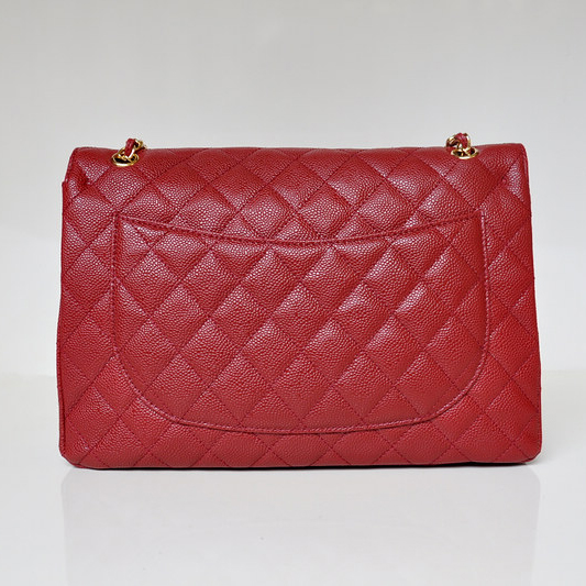 Chanel Jumbo Quilted Classic Caviar Leather Flap Bag A58601 Claret in Gold