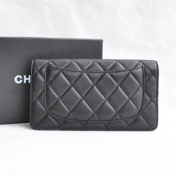 Chanel Lambskin Leather Bi-Fold Wallet A31508 Black