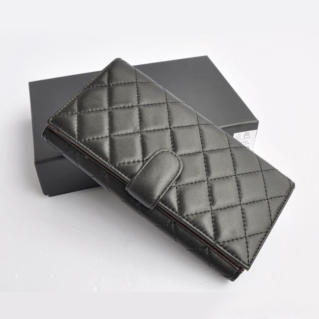 Chanel Lambskin Leather Clutch Wallet 31504 Black