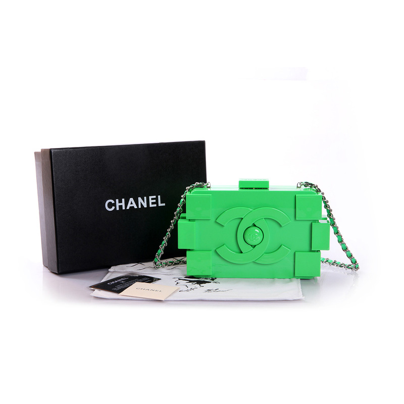 Chanel Lego Clutch A37010 Light Green