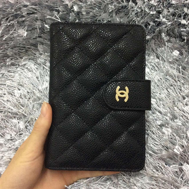 Chanel Matelasse Bi-Fold Wallet Caviar Leather A50073 Black