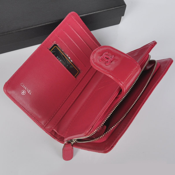 Chanel Matelasse Bi-Fold Wallet Patent Leater A051 Rose