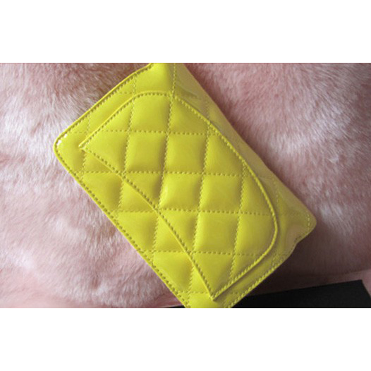 Chanel Matelasse Bi-Fold Wallet Patent Leather C004 Lemon