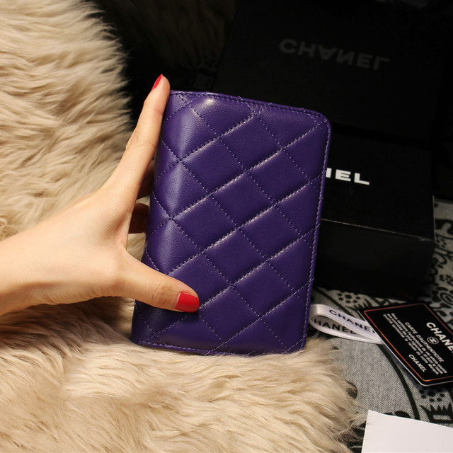 Chanel Matelasse Bi-Fold Wallet Sheepskin Leater A31506 Purple