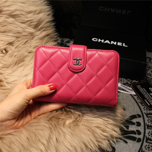 Chanel Matelasse Bi-Fold Wallet Sheepskin Leater A31506 Rose