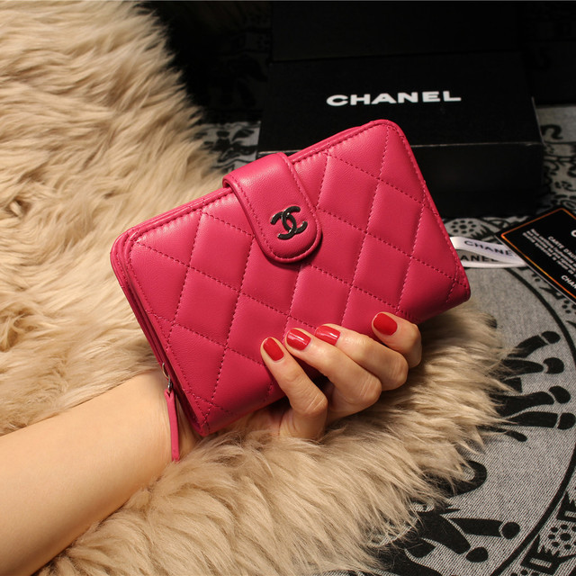 Chanel Matelasse Bi-Fold Wallet Sheepskin Leater A31506 Rose