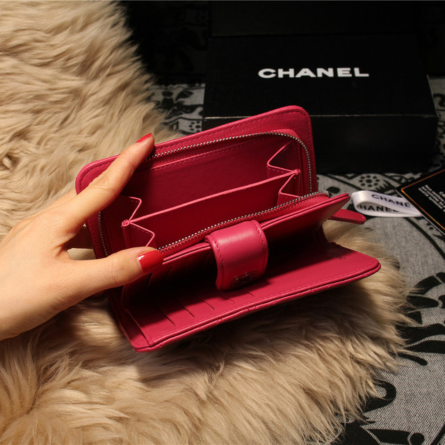 Chanel Matelasse Bi-Fold Wallet Sheepskin Leater A31506 Rose