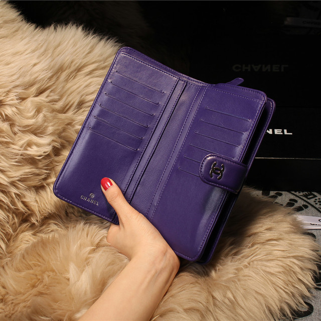 Chanel Matelasse Bi-Fold Wallet Sheepskin Leater A31507 Purple