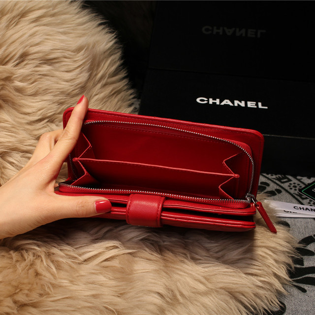 Chanel Matelasse Bi-Fold Wallet Sheepskin Leater A31507 Red