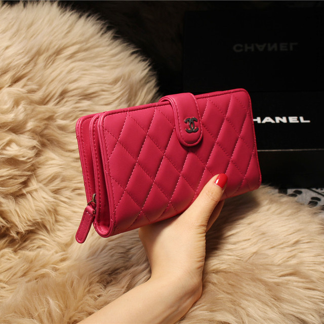 Chanel Matelasse Bi-Fold Wallet Sheepskin Leater A31507 Rose