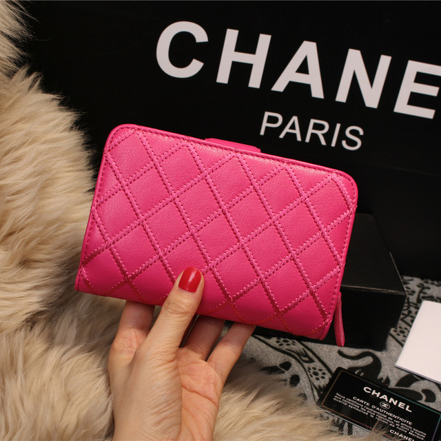 Chanel Matelasse Bi-Fold Wallet Sheepskin Leater A80136 Rose