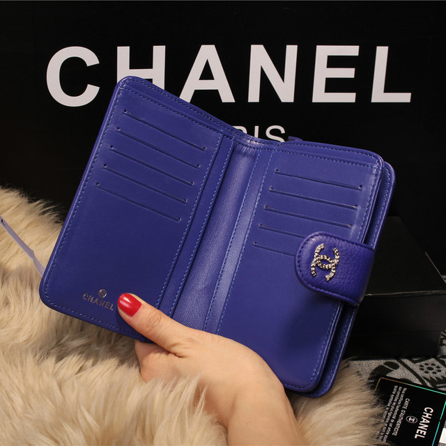 Chanel Matelasse Bi-Fold Wallet Sheepskin Leater A80136 Royal