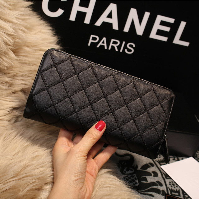 Chanel Matelasse Bi-Fold Wallet Sheepskin Leater A80137 Black