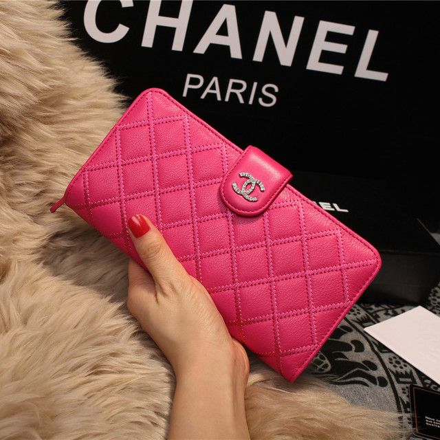 Chanel Matelasse Bi-Fold Wallet Sheepskin Leater A80137 Rose