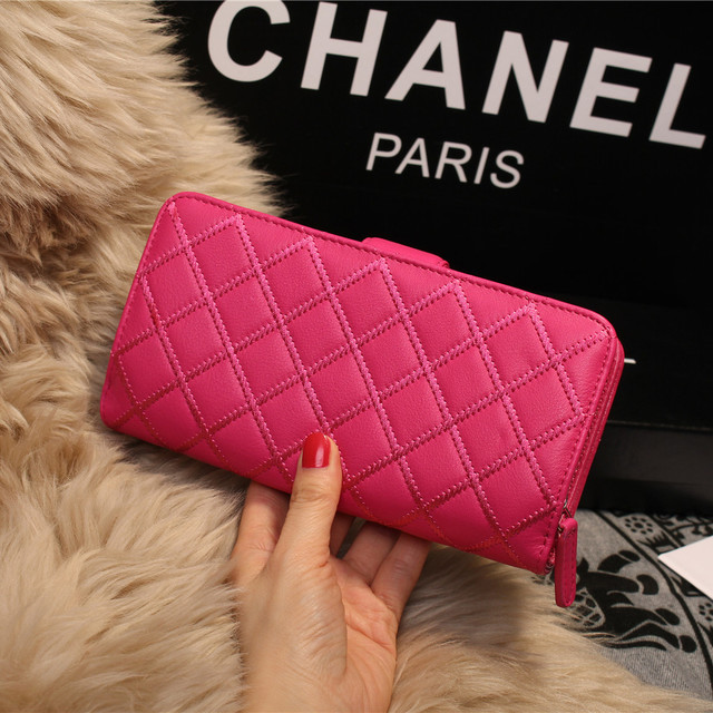 Chanel Matelasse Bi-Fold Wallet Sheepskin Leater A80137 Rose