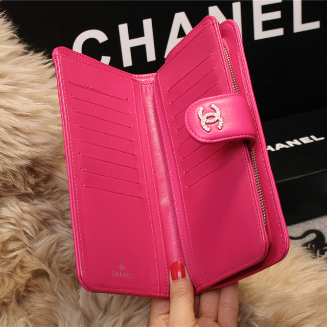 Chanel Matelasse Bi-Fold Wallet Sheepskin Leater A80137 Rose