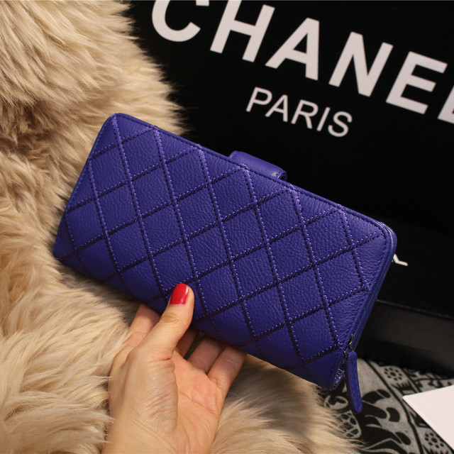 Chanel Matelasse Bi-Fold Wallet Sheepskin Leater A80137 Royal