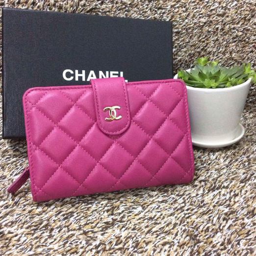 Chanel Matelasse Bi-Fold Wallet Sheepskin Leather A50073 Rose