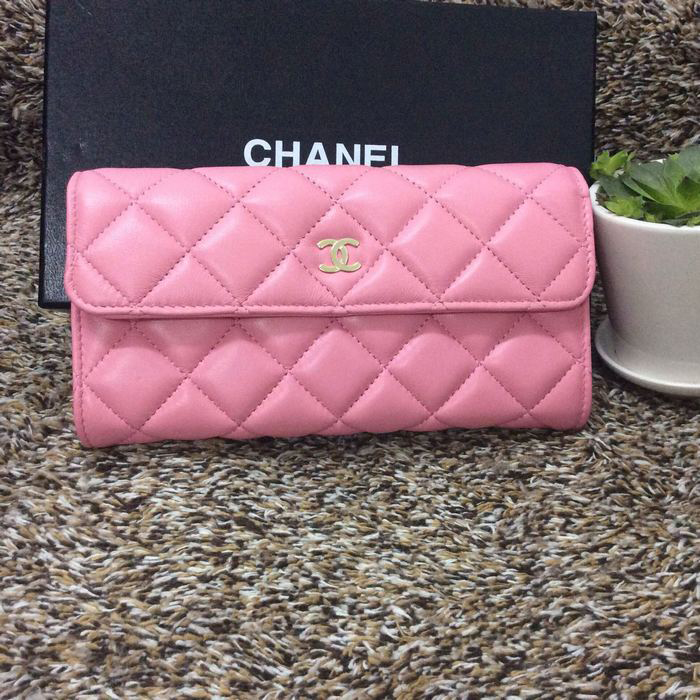 Chanel Matelasse Bi-Fold Wallet Sheepskin Leather A50096 Pink